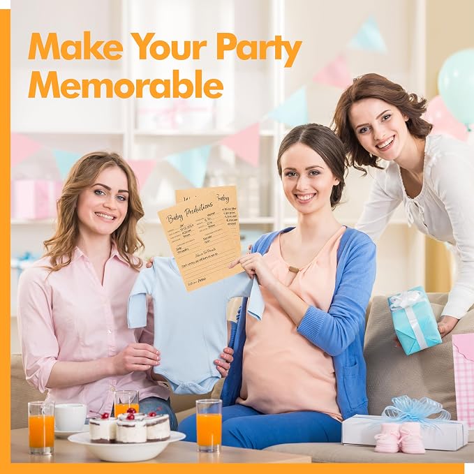 55PCS Baby Predictions and Advice Cards, Double Sided Baby Shower Decorations Cards Wishes to Baby for Parents