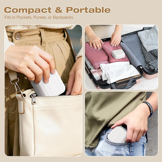 Small Travel Pill Box, Double Layer 7-Compartments Pill Organizer, Portable Weekly Pill Case Container for Pocket, 7 Day Compact Medicine Holder for Vitamins, Fish Oils, Supplements White