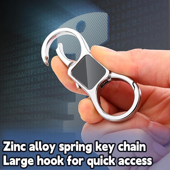 Yaocom 2 Pcs Keychain Quick Release Spring with 8 Stainless Key Rings and 4 D Rings Detachable Car Key Chain Spring Clip
