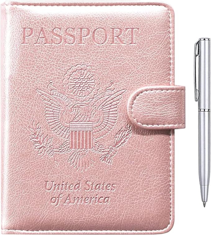 TIGARI Passport Holder for Travel Women Men, PU Leather Waterproof RFID Wallet Cover Case Sleeve, Valentines Day Gifts, Vacation Plane Cruise Travel Document Organizer Essentials