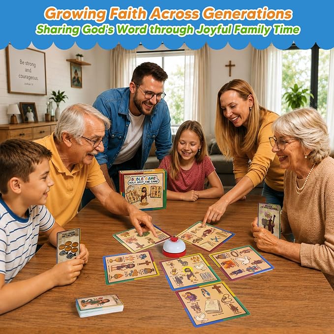 Garybank Bible Spot the Same Games for Seniors, Dementia Activity Kit with Large Visual Matching Cards & Story Cards, Easy Cognitive Game for Dementia Patients, Brain Training Gifts for Elderly