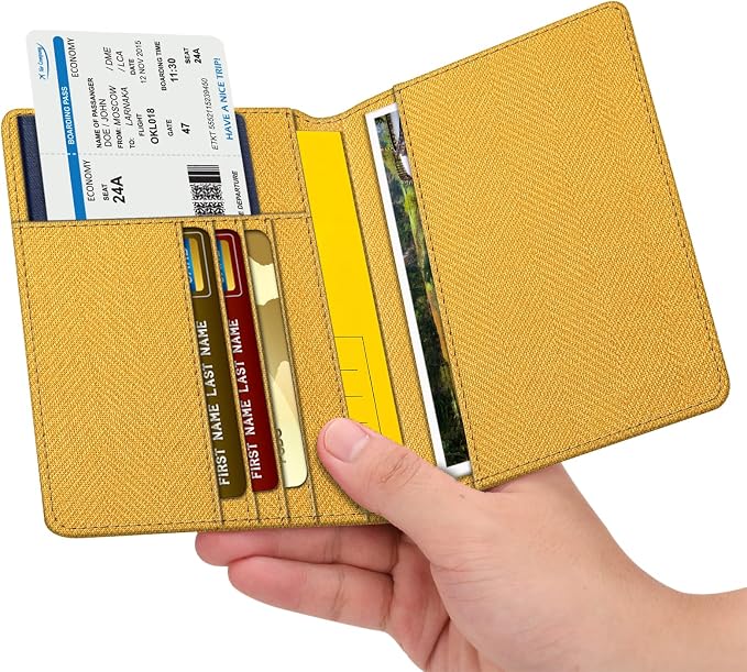 FINTIE Passport Holder, Slim Travel Wallet RFID Blocking Card Case Cover | Passport Cover Protector Essentials with Credit Card Slots, For Women/Men