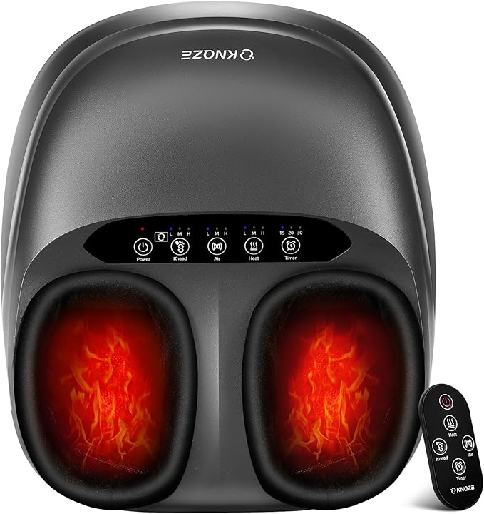 Shiatsu Foot Massager Machine with Heat & Remote, 2026 Upgraded Deep Kneading Feet Massager for Plantar Fasciitis & Neuropathy, 3 Heat Levels, Multi-Mode Massage, Auto-Off Timers, Gifts for Women Men