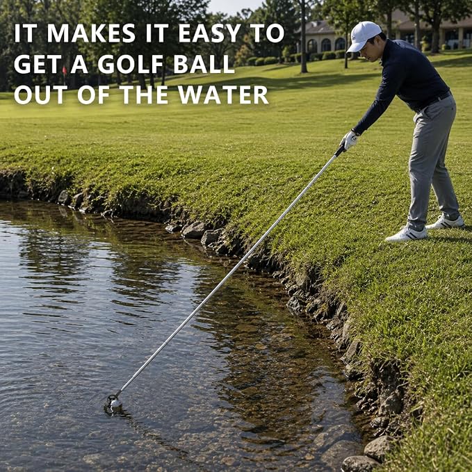 HOW TRUE 7Ft/9Ft Telescopic Golf Ball Retriever, Extendable Stainless Steel Golf Ball Picker Upper Tool, Portable Grabber for Water, Golf Accessories Gifts for Men Women