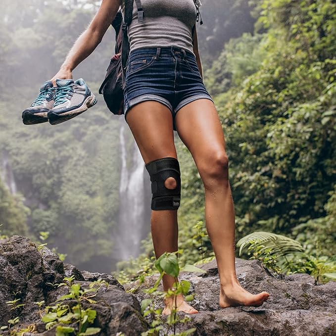 TechWare Pro Knee Brace Support - Knee Braces for Knee Pain. Relieves ACL, LCL, MCL, Meniscus Tear, Arthritis, Tendonitis Pain. Dual Stabilizers Non Slip Neoprene. Adjustable Bi-Directional Straps -5 Sizes