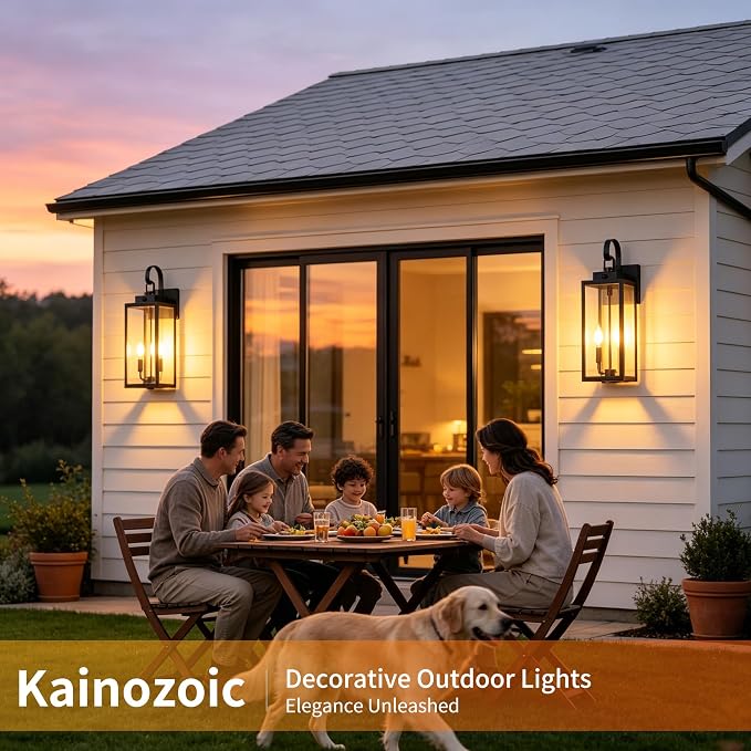 20 Inch Motion Sensor Dawn to Dusk Outdoor Sensor Light Fixture Anti-Rust Exterior Wall Lighting Waterproof Outdoor Wall Lantern for Porch Patio Front Door Garage