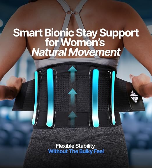 Ultra Thin Adjustable Back Brace for Men & Women - Flexible Supportive Lower Back Pain Relief with Breathable Dual-Tension Straps & Industrial Grip for Sciatica, Scoliosis, Herniated Disc, L