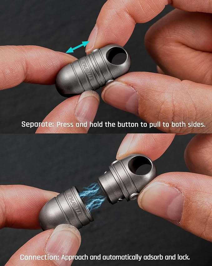 TISUR Titanium Quick Release Keychain,Detachable Pull Apart Key Chain Rings