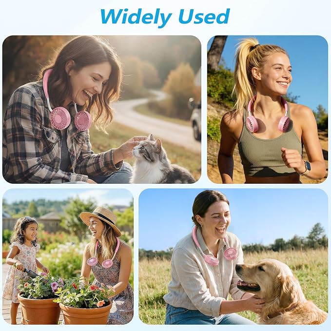 Neck Fan Portable Neck Fans Rechargeable Personal Fans For Your Neck Wearable Fan Neck Air Conditioner Cooling Neck Fan With 360 Degree Rotation 2000mAh For Travel Sports Walking And Outdoor Working