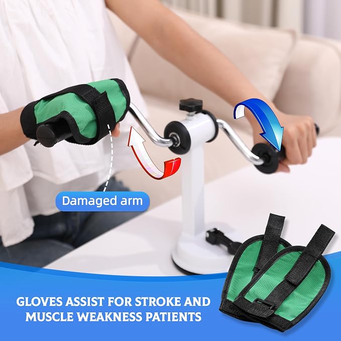 Arm Bike for Physical Therapy, Home Fitness Desk Bike for Seniors, Portable Rehabilitation Exerciser and Resistance Bands for Arm and Shoulder Workout with Adjustable Resistance, Powerful Sunction