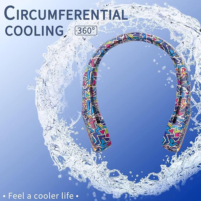 FrSara Bladeless Neck Fans Portable Rechargable, Adjustable, 360° Cooling | Super Quiet, No Blade Fan Design, No Hair Twisting, Even Air Volume On Both Sides, Non-Slip, Short Charging, Long Use Time