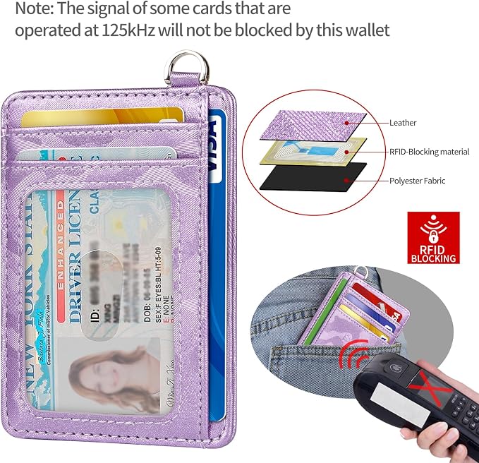 Slim Minimalist Front Pocket Wallet, RFID Blocking Credit Card Holder Wallet with Detachable D-Shackle for Men Women