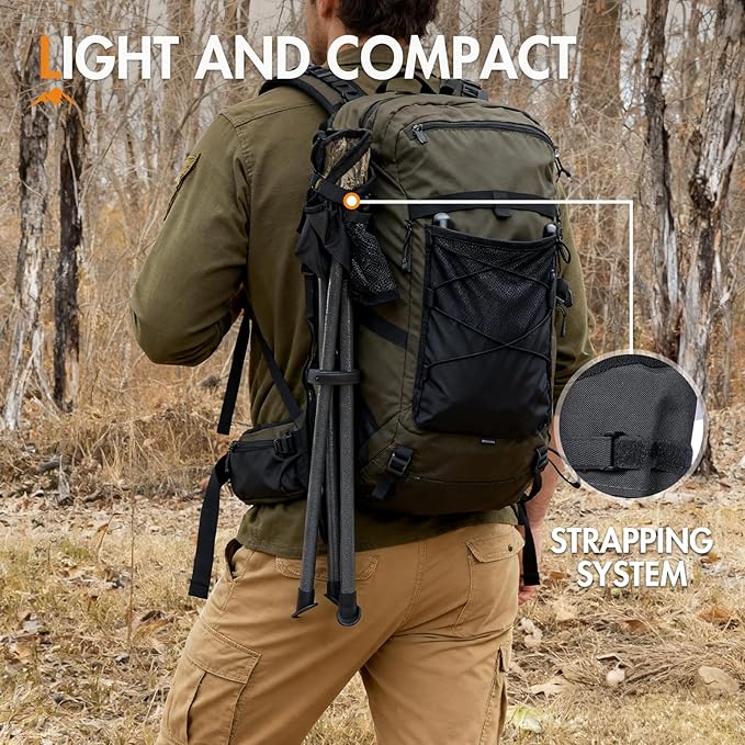 Portal Tall Folding Tripod Stool Portable Tripod Chair for Outdoor Camping | Portable Outdoor Design; Durable Construction; Easy Setup & Storage;Color: Camo