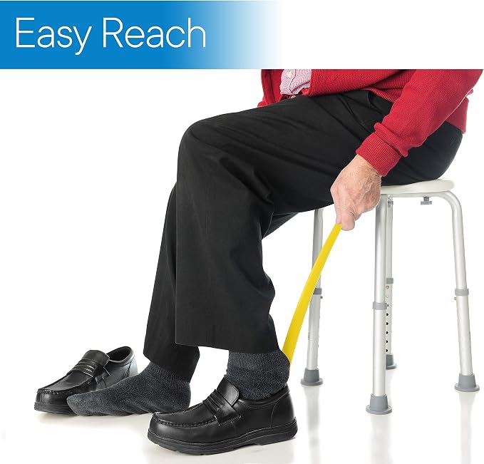 RMS 2 Pack Extra Long Handled Shoe Horn with Curved Handle and Hang Up Strap (24 inches)