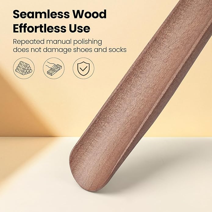 Shoe Horn Long Handle for Seniors 29.5" Extra Long Shoehorn Wooden for Men Women, with Magnetic Base Wall Mounted