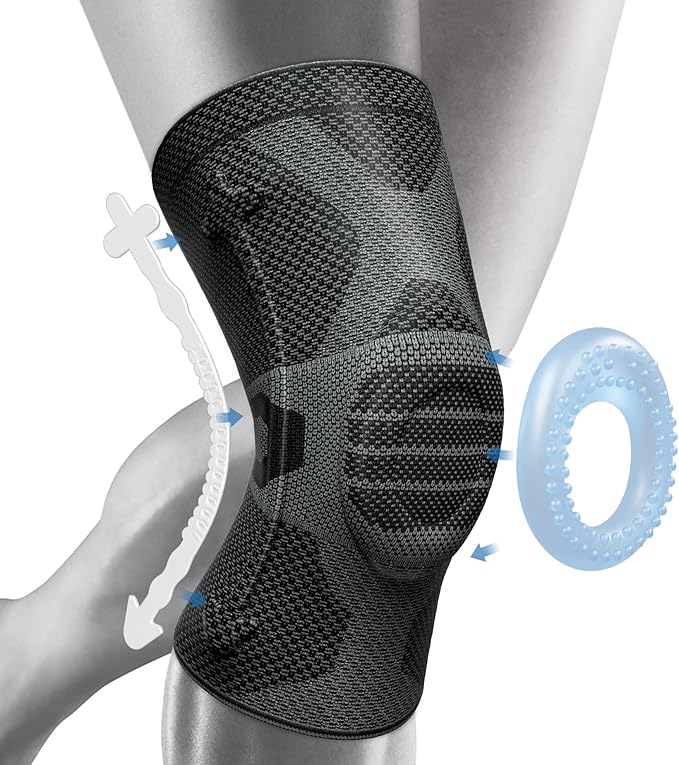NEENCA Professional Knee Brace for Pain Relief, Medical Knee Compression Sleeve, Knee Support with Horizontal Knit Tech for Meniscus Tear, ACL, Arthritis, Joint Pain, Runner, Workout