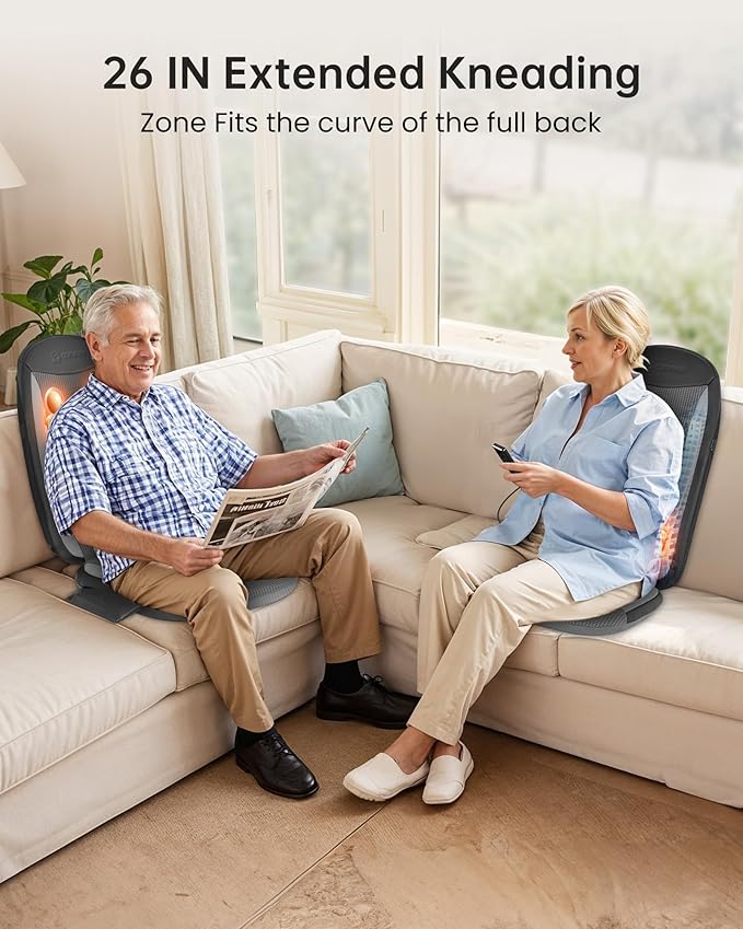 COMFIER Shiatsu Back Massager with Heat, Kneading & Vibration,Massage Chair Pad for Back Relief deep,Chair Massager for,Hip,Heated seat Cushion,Home Office,Gifts for Women Men,Dad,Mom