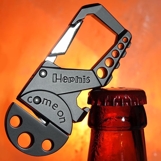 Skull Heavy Duty Key Chain,Car Emergency Escape Tool, Seat belt Cutter,Bottle Opener,Carabiner Car Key Chains