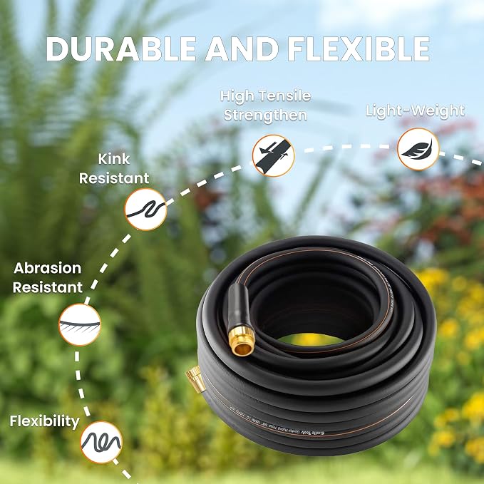 Giraffe Tools Garden Hose 2ft x 5/8'', Short Water Hose Heavy Duty, Lightweight, Flexible Hybrid Hose, Male to Female Fittings