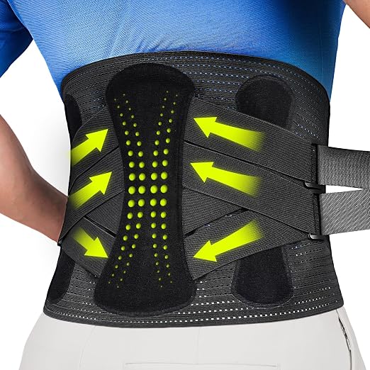 aoFIT Back Brace for Men Lower Back Pain Women Relief with 360-Degree Biochemical Hug Support without Suspenders Back Support Belt Soft Breathable Fabric Lumbar Support for Herniated Disc Sciatica M