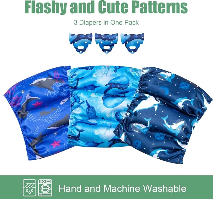 wegreeco Washable Male Dog Belly Band (Stylish Pattern)- Pack of 3 - Washable Male Dog Belly Wrap, Dog Diapers Male (Ocean Adventure, X-Large)