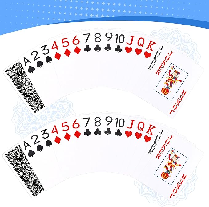 Playing Cards, Deck of Cards, Poker Cards, Jumbo Poker Size Large Print Playing Cards for Adults Seniors, Card Games for Family Game Night Table Games Magic Casino Theme Party (Black)