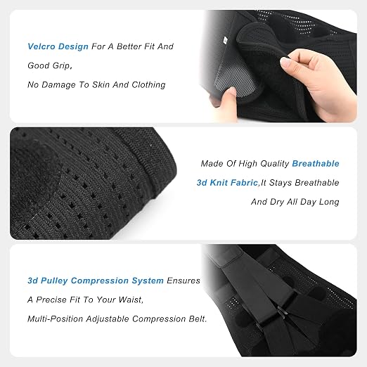 Back Support Brace for Women Lower Back Pain Relief Adjustable Lumbar Support Belt Breathable Mesh for Herniated Disc,Sciatica,Scoliosis with Removable 3D Pad Home Work Sports