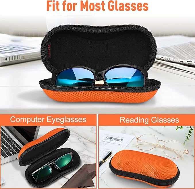 FINTIE Sunglasses Case, Hard EVA Shell Shockproof Sport Glasses Case with Metal Carabiner Travel Zipper Eyeglasses Holder