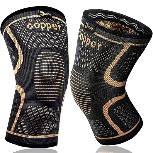 Copper Knee Braces for Men and Women (2 pack) -Knee Supports Copper Compression Knee Sleeve for Knee Pain, Arthritis, Sports and Recovery Support (X-Large)