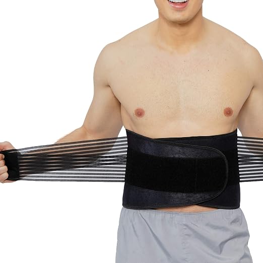 NeoTech Care Neoprene Back Brace for Men or Women - Adjustable & Breathable Lumbar Support Belt for Lower Back Pain (Blue, Size XXXL)