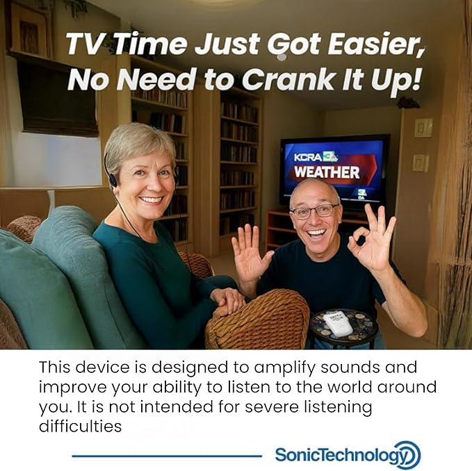 SuperEar Model SE7500 for Seniors - Hearing Amplifiers for Seniors & Elderly, Super Ear Personal Sound Amplifier, Sound Amplifier Listening Device and Audio Accessories in 50dB Ambient Sounds Increase