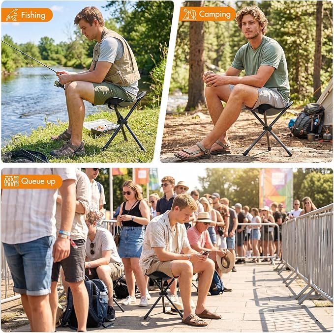 Portal 2 Pack Tall Folding Tripod Stool for Adults Supports 225 lbs