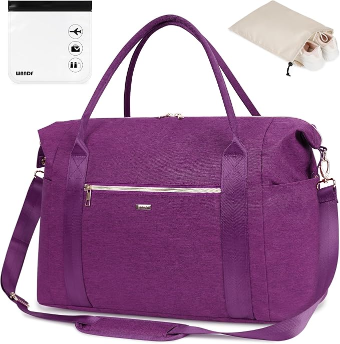 WANDF For Spirit Airlines Personal Item Bag 18x14x8 Underseat with Wet Pocket & Shoe Compartment & Tsa Approved Toiletry Bag