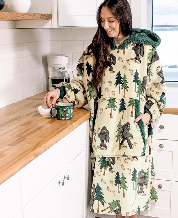 LazyOne Oversized Blanket Hoodie, Oversized Hoodies for Women and Men, One Size Fits All Wearable Blankets