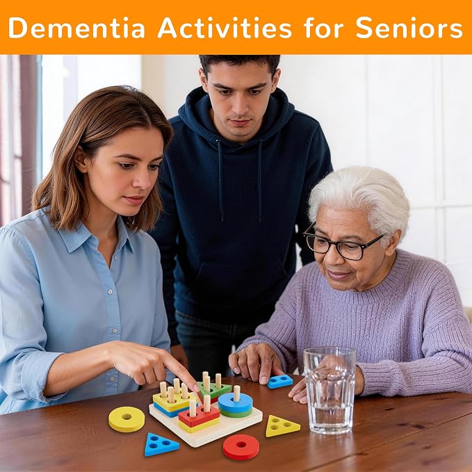 Dementia Activities for Seniors, Wooden Matching Puzzle Board