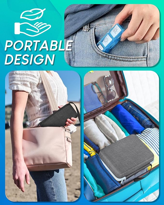 Monthly Pill Organizer 2 Times a Day with Weekly Pill Bags, Portable Hard Shell Case, Pill Cutter & Opener Pick, Monthly and Weekly Stickers for Medication Management (Blue, 3 Times a Day)