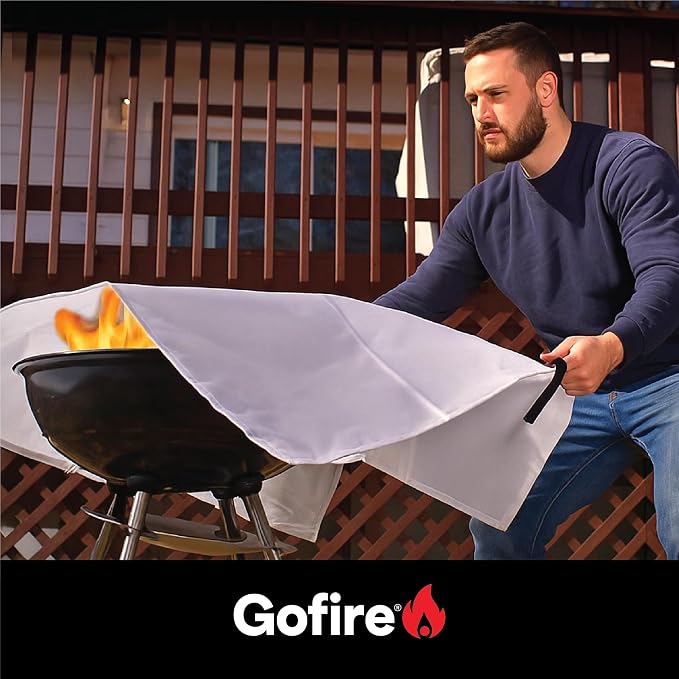 Gofire Adult Fire Blanket - Fiberglass Flame Resistant Emergency Blanket for Kitchen Fires, Reusable, 39 x 39 in