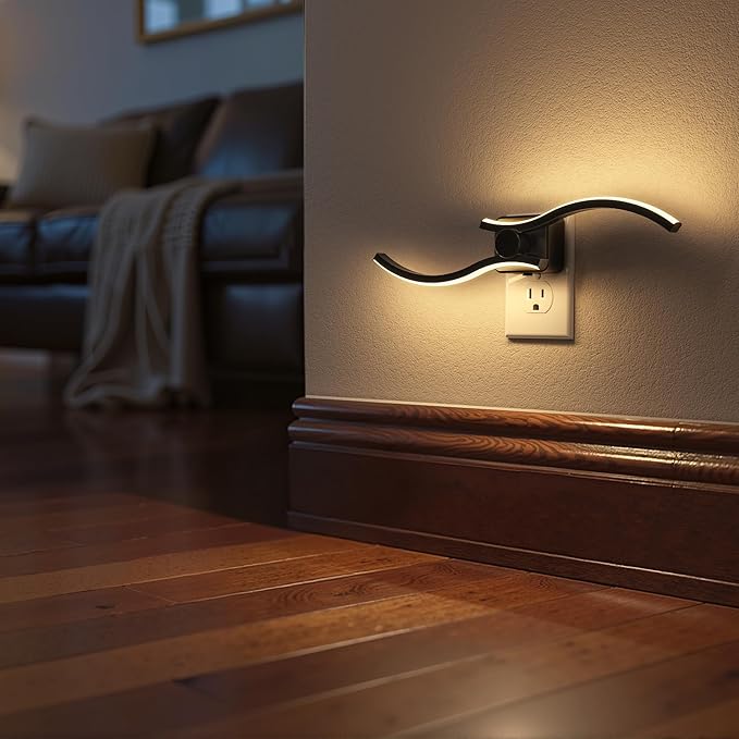 Briignite Night Lights Plug into Wall, Wall Sconce Night Light with Dusk to Dawn Sensor, Dimmable Night Light Plug in, 1W 3000K Soft White for Adults Kids Room Bedroom Bathroom Hallway Kitchen