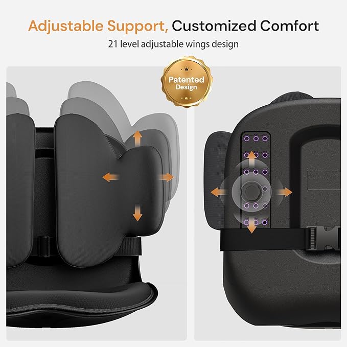 CabSupport M3 Ergonomic Seat Cushion Dynamic Lumbar Support Spineseat Patented Spine Alignment Ergonomic Posture Corrector, Ideal for Seniors & Teens, Breathable Design for Home, Gaming & Meditation