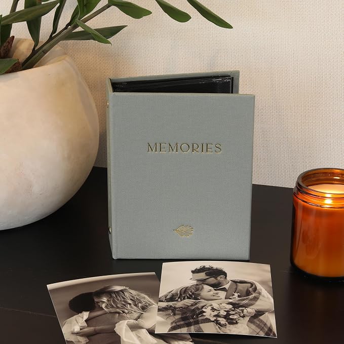 Beautiful Linen Photo Album For 4x6 Photos - Safely Holds Up To 100 Pictures of Unique Memories - The Perfect Large Photo Book To Store All Pictures of Treasured Family, Baby or Wedding Moments