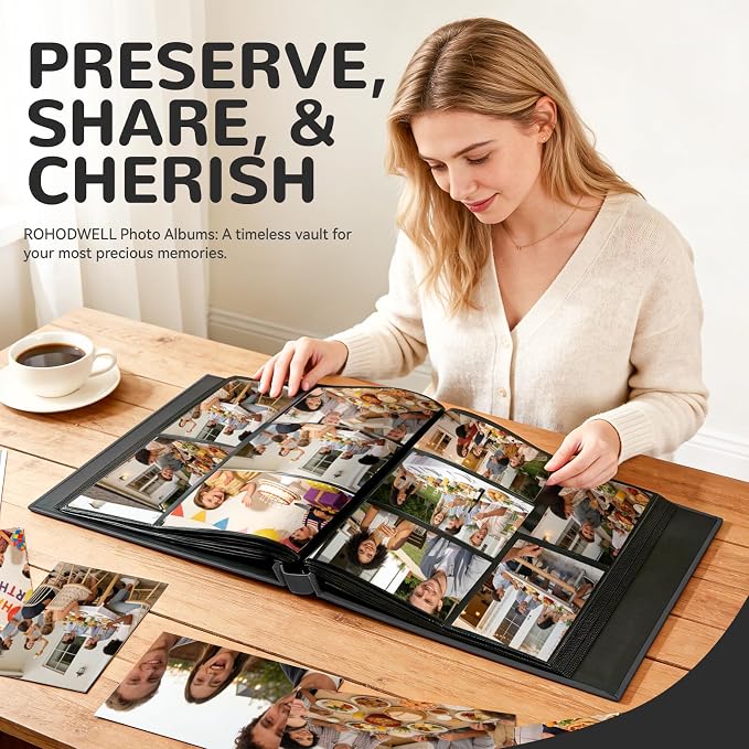 Photo Album 4x6 600 Pockets Photos, Large Capacity Leather Cover Photo Book | Slip-In Horizontal & Vertical Pockets Acid-Free Waterproof Picture Albums Great for Family Baby Wedding Holiday & Anniversary