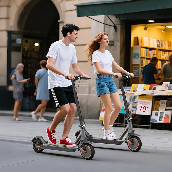 Maxshot Electric Scooter, 8.5" /10" /14" Tire, 16/19/22 Mph Top Speed, 12/16/21/27/28/49/50 Miles Long Range, Folding Escooter for Adults and Kids with Seat Bag, Dual Braking, Dual Suspension, App