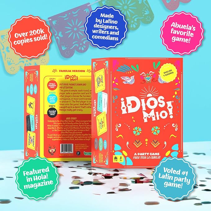 Dios Mio! Latino Party Game - 275 English y Espanol Cards for Latinos, Ages 17+ and 2+ Players | 275 cartas en inglés y español para Latinos, mayores de 17 años y 2+ jugadores