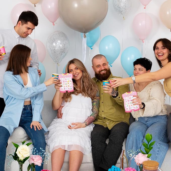 Baby Shower Bingo Cards - 24 Guests Pink Newborn Baby Bingo for Shower Party Supplies