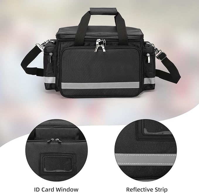 Medical Bag Empty Emergency Bag First Responder Bag First Aid Bag Home Health Empty First Aid Storage with Detachable Divider Medical Supplies