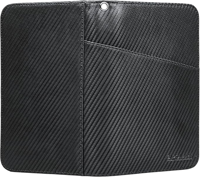 Polare Full Grain Leather Passport Holder Cover Case for Men and Women RFID Blocking Family Travel Wallet Holds 6 Passports (Carbon Black)