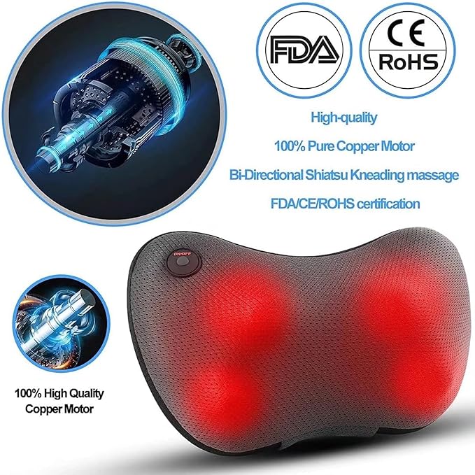 VIKTOR JURGEN Christms Shiatsu Back Massager with Heat Gift - Neck Shoulder Masssage Pillow Gifts for Women Men Dad Mom - Deep Tissue Massaging for Muscle Pain Relief for Full Body