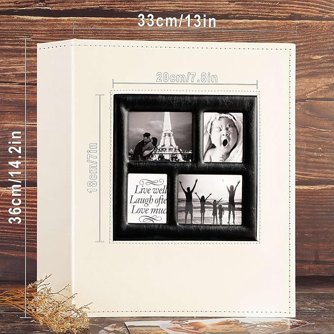 Ywlake Photo Album 4x6 1000 Pockets Photos, Extra Large Capacity Family Wedding Picture Albums Holds 1000 Horizontal and Vertical Photos Beige