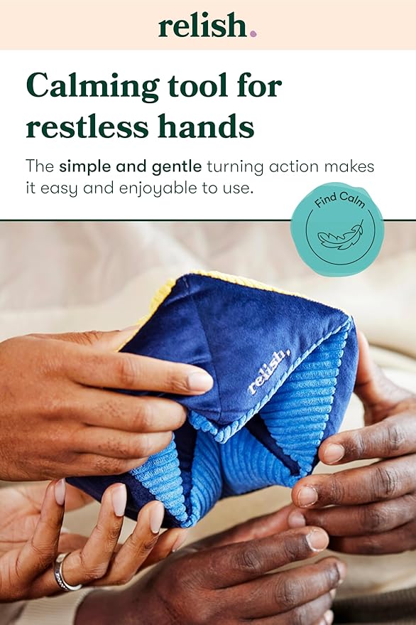 Relish - Tactile Turn Dementia Sensory Activity, Fidget Toy for Alzheimer's & Dementia, Mid to Late Stages, Soft Comfort Product with Contrasting Colors & Textures