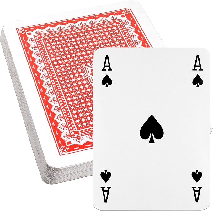 GSE 8 x 11 Inch Super Jumbo Playing Cards, Giant Deck of Playing Cards | Oversized Full Deck, Huge Poker, Easy Read For Adults & Seniors, Magic Party, Casino Theme Party Decorations